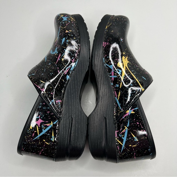 Dansko Black Color Splash Slip On Comfort Clog Mules Nurse Medical Shoes EU 40 - Picture 10 of 16